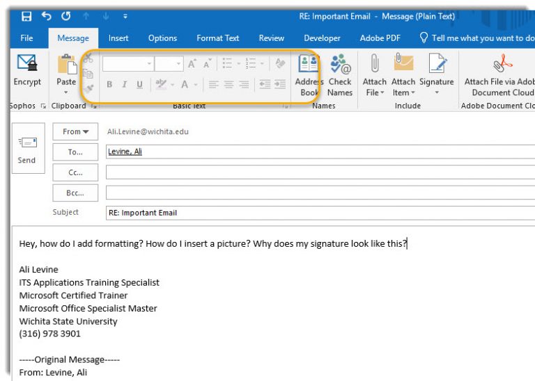 Outlook Formatting Woes: Replying to Email Sent from a Phone – Office Bytes