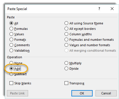 Excel: Paste Special Operations: Quick Arithmetic with a Range Cells ...