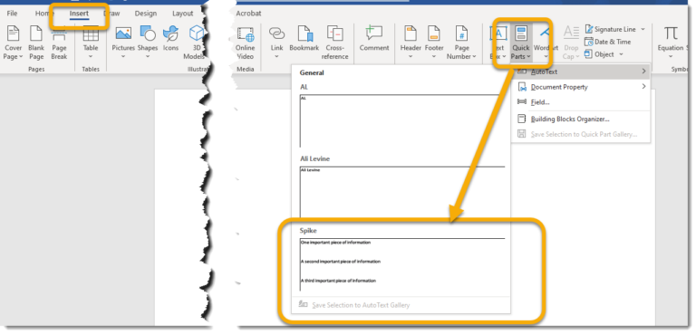 Word: The Spike Feature – Office Bytes