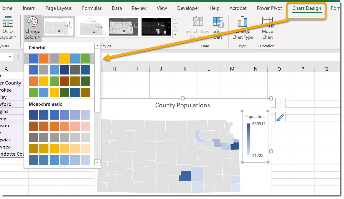 excel map chart