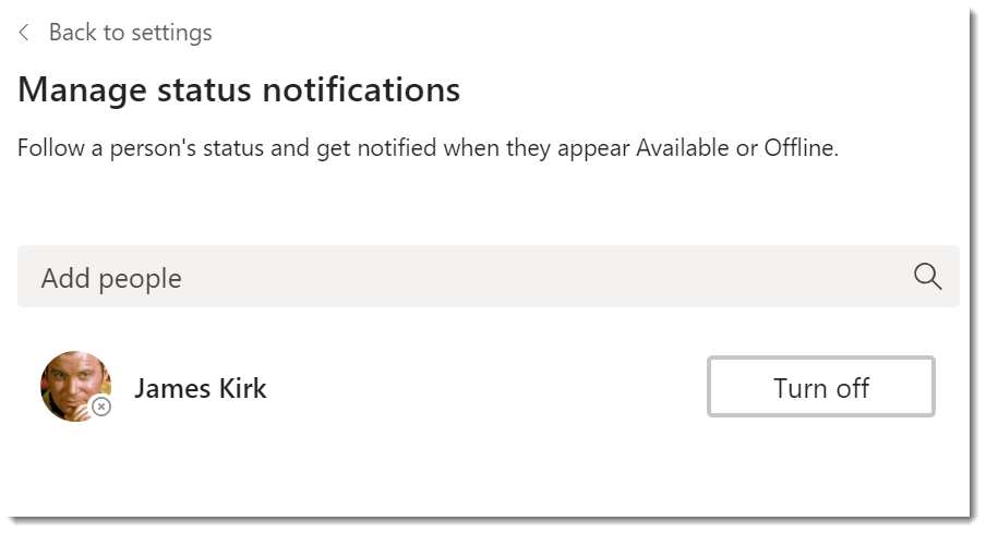 Person in notifications, option to "turn off" notifications for them
