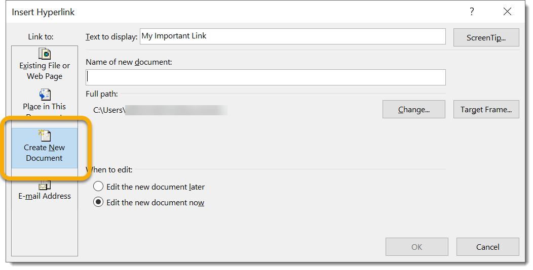 Create New Document Prompt