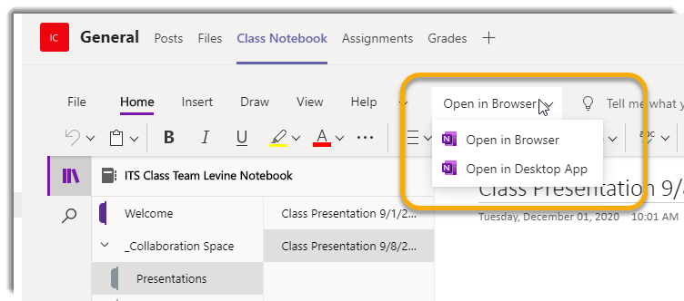 collaborative onenote