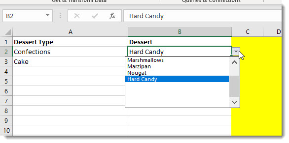 Another secondary dropdown, showing blanks