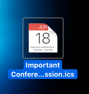 iCalendar event on mac desktop