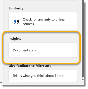 Document stats button